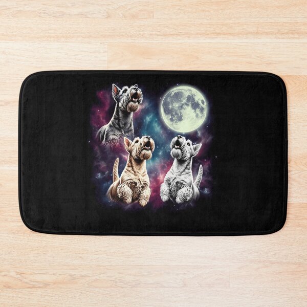 Item preview, Three Scottish Terriers Howling at Moon Funny Weird Cursed Meme designed and sold by Kimberley King Art  King Art.