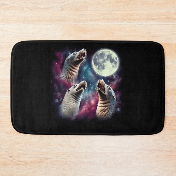 Item preview, Three Seals Howling at Moon Funny Weird Cursed Meme designed and sold by Kimberley King Art  King Art.