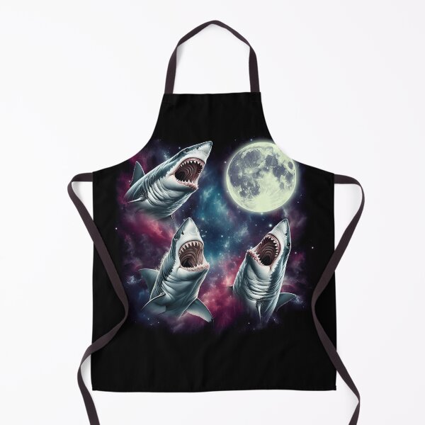 Item preview, Three Sharks Howling at Moon Funny Weird Cursed Meme designed and sold by Kimberley King Art King Art.