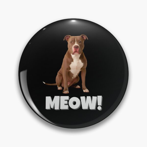 Item preview, Funny Pitbull Saying "MEOW!" – Playful & Quirky Dog Meme designed and sold by Fredster1966.