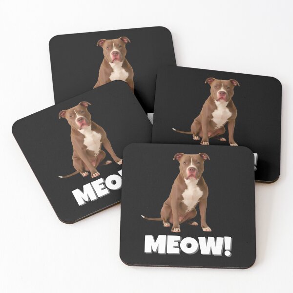 Item preview, Funny Pitbull Saying "MEOW!" – Playful & Quirky Dog Meme designed and sold by Fredster1966.