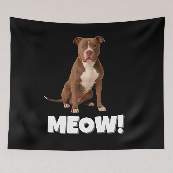 Item preview, Funny Pitbull Saying "MEOW!" – Playful & Quirky Dog Meme designed and sold by Fredster1966.