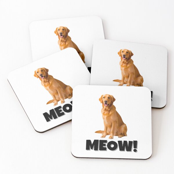 Item preview, Funny Golden Retriever Saying "MEOW!" – Quirky & Adorable Dog Meme designed and sold by Fredster1966.