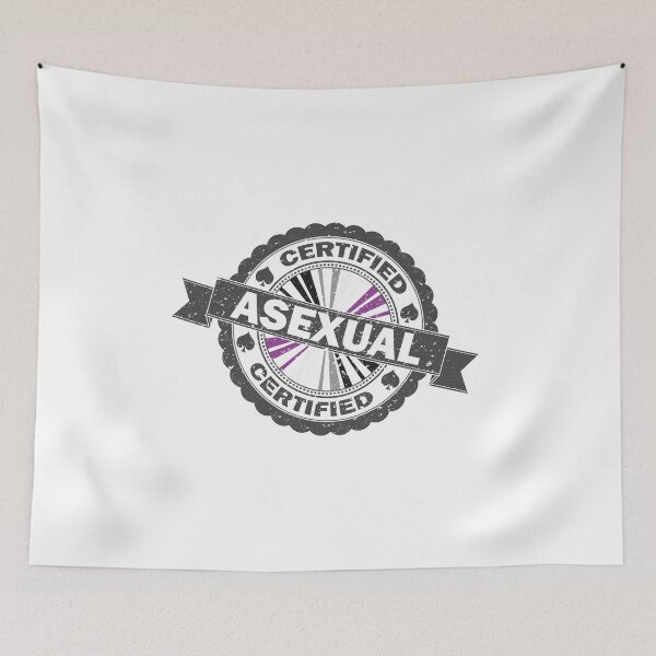 Item preview, Certified Asexual Pride Seal of Approval with Pride Flag Background designed and sold by LiveLoudGraphic.