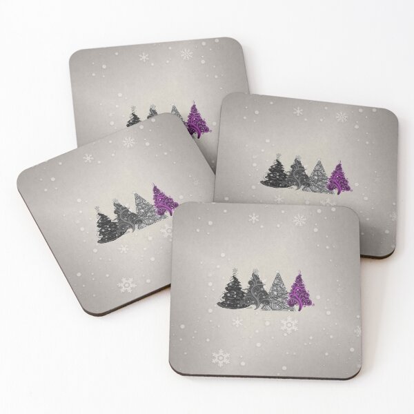 Item preview, Row of Four Asexual Pride Flag Christmas Trees designed and sold by LiveLoudGraphic.