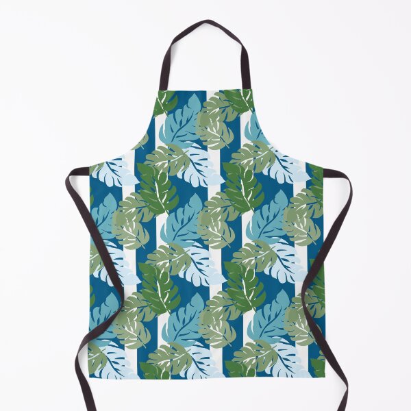 Item preview, Tropical Blue and Green Leaves on Stripe designed and sold by Sharon Schwalbe.