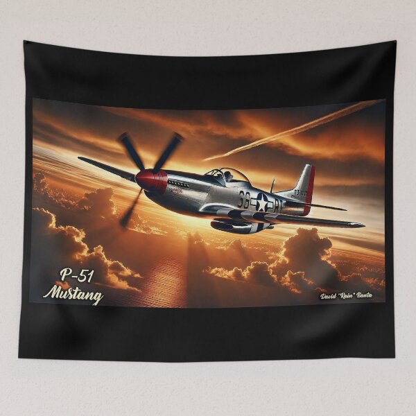 Item preview, P-51 Mustang at Sunset – Twilight Warrior designed and sold by MySheetMusicArt.