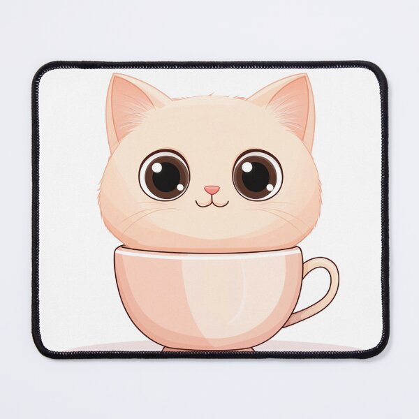 Item preview, Kawaii Chubby Cat in a Teacup - Cute Cartoon Kitty designed and sold by Tarn.