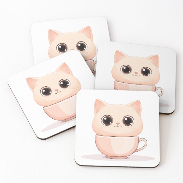 Item preview, Kawaii Chubby Cat in a Teacup - Cute Cartoon Kitty designed and sold by Tarn.