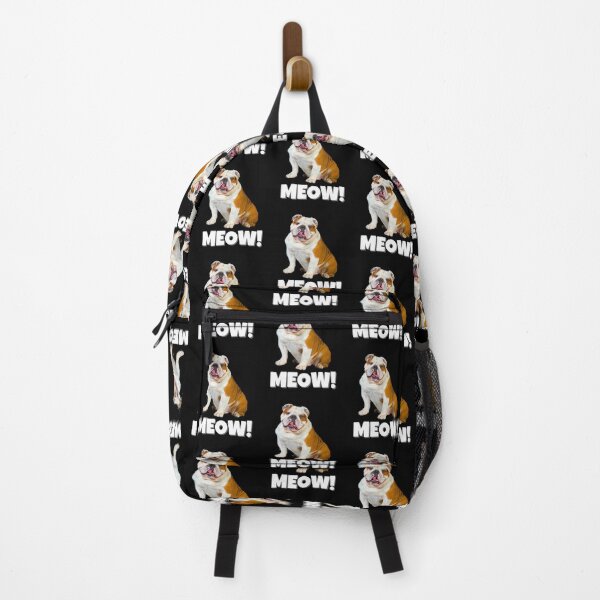 Item preview, Funny English Bulldog Saying "MEOW!" – Hilarious Dog Meme designed and sold by Fredster1966.