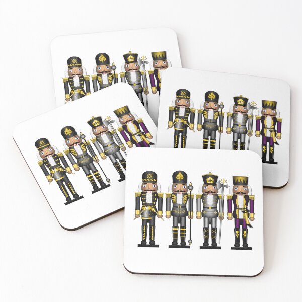 Item preview, Row of Four Asexual Pride Flag Winter Nutcrackers designed and sold by LiveLoudGraphic.