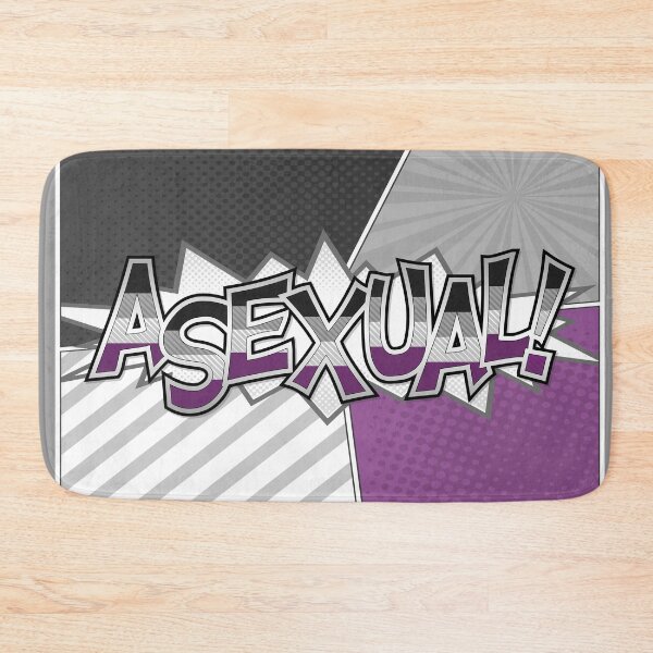 Item preview, Halftone Asexual Pride Typography with Flag Background designed and sold by LiveLoudGraphic.