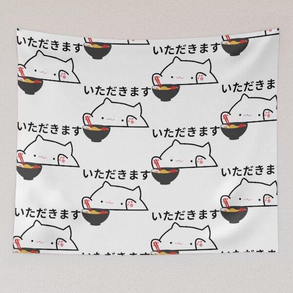 Item preview, "Itadakimasu!" Cute Kawaii Kitten Eating Ramen designed and sold by The Mad Muffin.