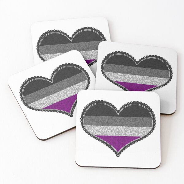 Item preview, Elegant Asexual Pride Decorative Heart in Pride Flag Colors designed and sold by LiveLoudGraphic.