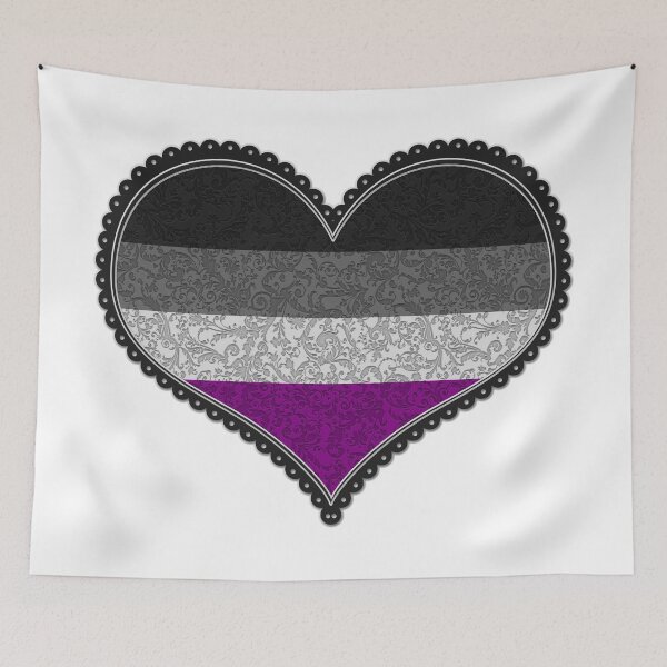 Item preview, Elegant Asexual Pride Decorative Heart in Pride Flag Colors designed and sold by LiveLoudGraphic.