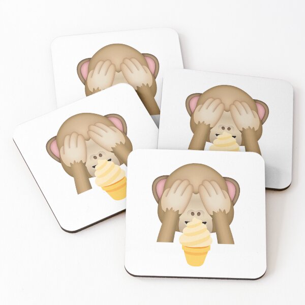 Item preview, Funny Emoji Sticker Monkey Emoji with Ice Cream Cone Quirky and Playful Cartoon Art for Emoji Enthusiasts designed and sold by myfavoritesm4.