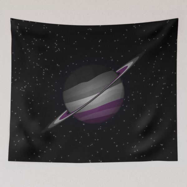 Item preview, Planet and Rings in Asexual Pride Flag Colors designed and sold by LiveLoudGraphic.