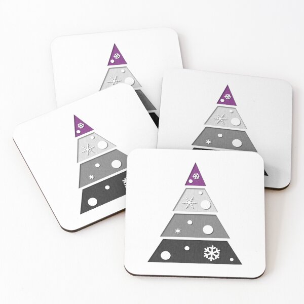 Item preview, Minimalist Christmas Tree in Asexual Pride Flag Colors designed and sold by LiveLoudGraphic.