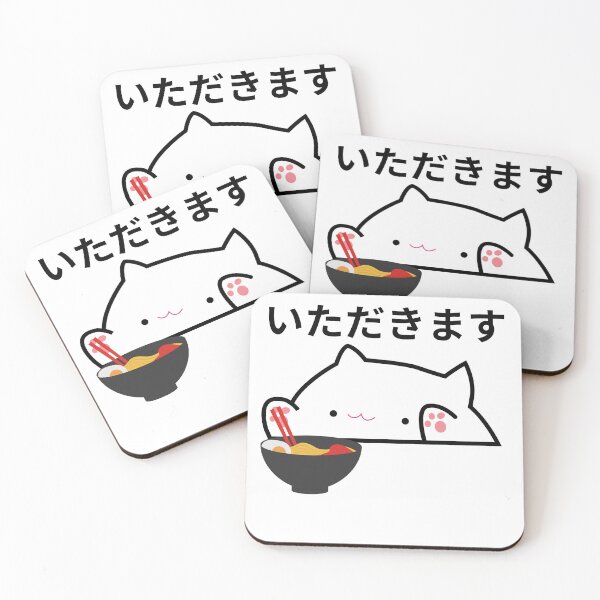 Item preview, "Itadakimasu!" Cute Kawaii Kitten Eating Ramen designed and sold by The Mad Muffin.