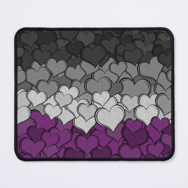 Item preview, Overlapping Hearts in Asexual Pride Flag Colors designed and sold by LiveLoudGraphic.
