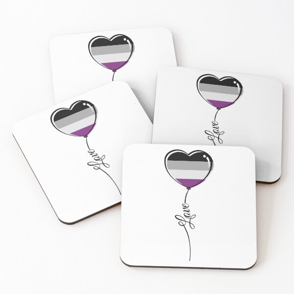 Item preview, Asexual Pride Minimalist Heart Balloon with Love String designed and sold by LiveLoudGraphic.