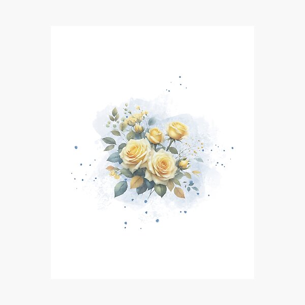 Vista previa del artículo con la obra «Flores amarillas», diseñado y vendido por luna-tica.