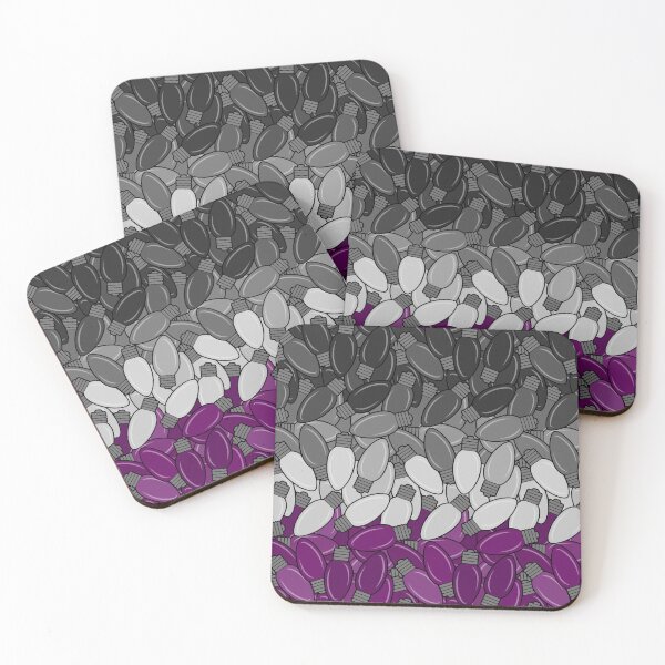 Item preview, Overlapping Christmas Lights in Asexual Pride Flag Colors designed and sold by LiveLoudGraphic.