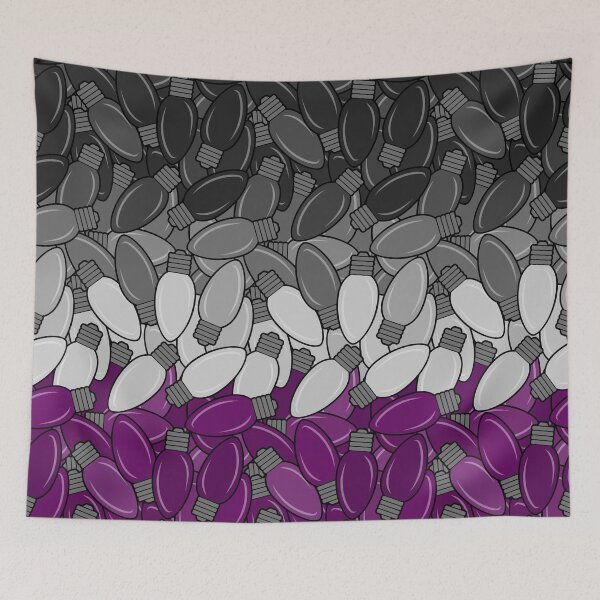 Item preview, Overlapping Christmas Lights in Asexual Pride Flag Colors designed and sold by LiveLoudGraphic.