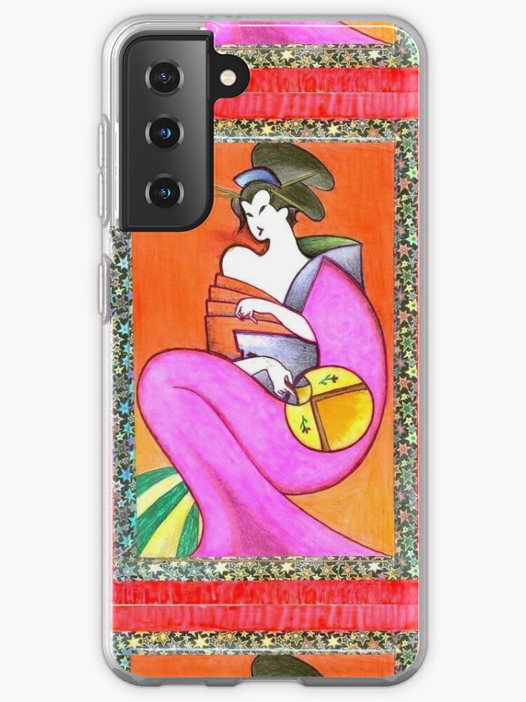 Japanese Geisha Kimono Woman Girl Artwork Painting Case Skin For Samsung Galaxy By Martstore Redbubble