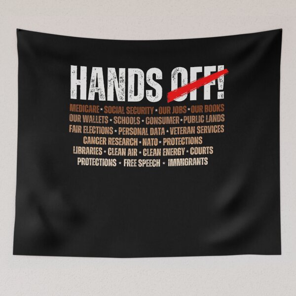 Item preview, Hands Off Protest Saturday April 5 designed and sold by Galactic-Sketch.