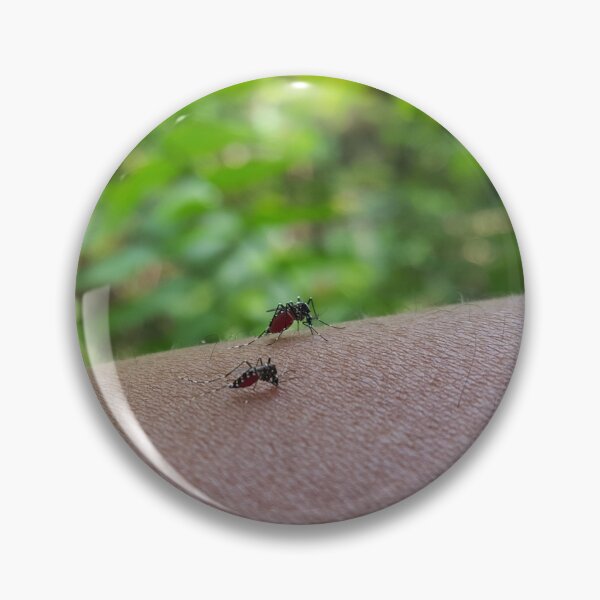 Item preview, Two Mosquitoes sucking blood on the hand until their stomachs are red. designed and sold by Yusuf-Design.