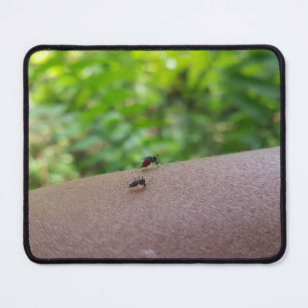 Item preview, Two Mosquitoes sucking blood on the hand until their stomachs are red. designed and sold by Yusuf-Design.