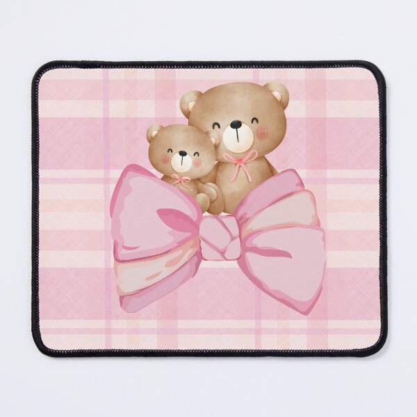Item preview, Mother and Baby Teddy Bears with Pink Bow designed and sold by The Sweet Pixel.