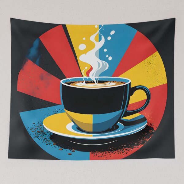 Item preview, Steamy Start – Bold Coffee Cup in Pop Art Silence designed and sold by LSVart.
