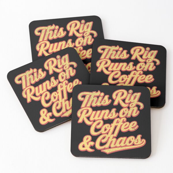 Item preview, Coffee and Chaos Funny Trucker Quote designed and sold by Dago345.