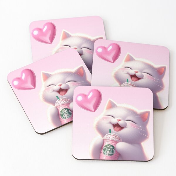 Item preview, Sweetheart Pink Drink Kitten designed and sold by st4rlit3 st4rbrit3.