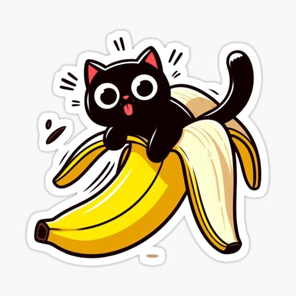 Artikel-Vorschau von Bananenkatze und fliegende Schale, lustige Katze , designt und verkauft von ParisnightArt.