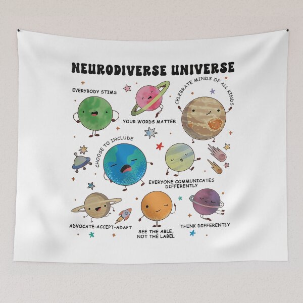 Item preview, Autism Awareness Neurodiverse Universe Sped Teacher designed and sold by FantasyFablesC.