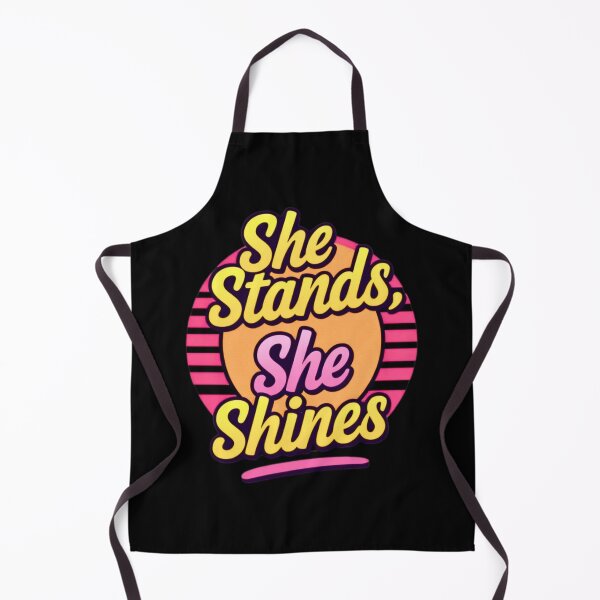 Item preview, She Stands, She Shines – Feminist Retro Lettering designed and sold by AuraMotivate.