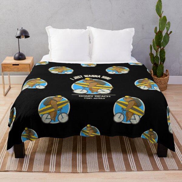 Item preview, I Just Wanna Surf Bondi Beach | Bear On Bike with Surfboard designed and sold by CheesyTeesAU.