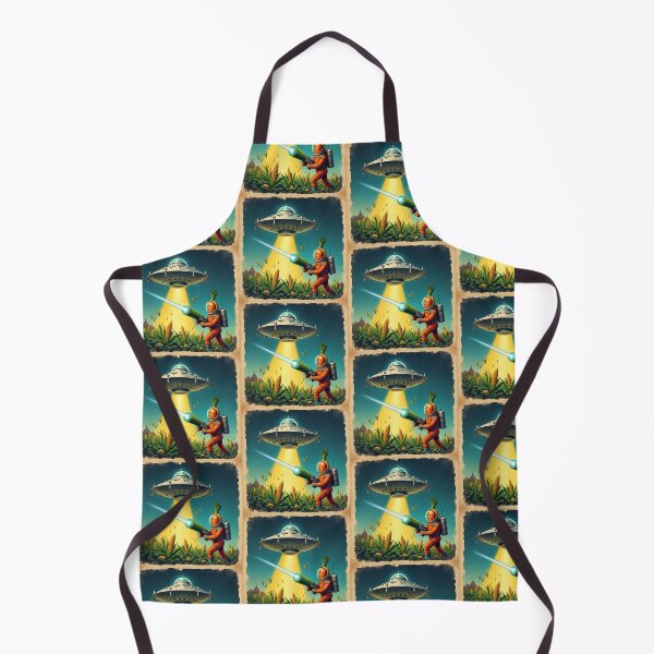 Item preview, Retro Sci-Fi UFO Attack – Vegetable Space Battle Poster designed and sold by Srahul.