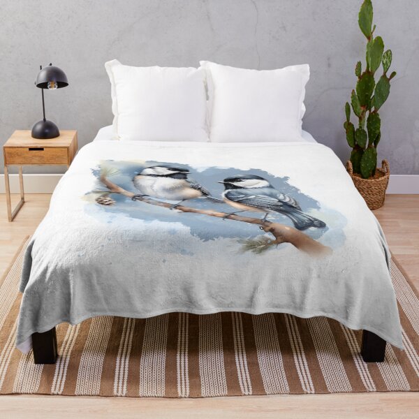 Item preview, Realistic Chickadee Birds on Branch Watercolor designed and sold by TurtleDojo.