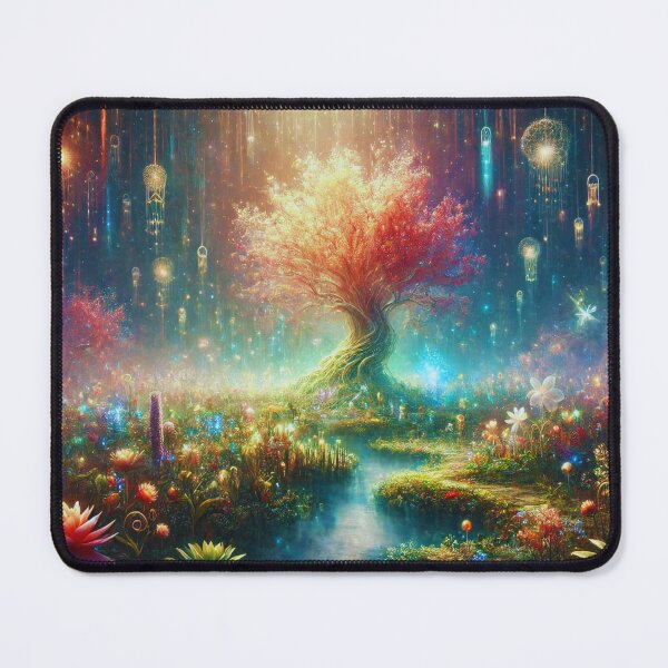 Item preview, Mystical Dream Tree – Glowing Fantasy Garden of Light Art designed and sold by AlphaPODMonkey.