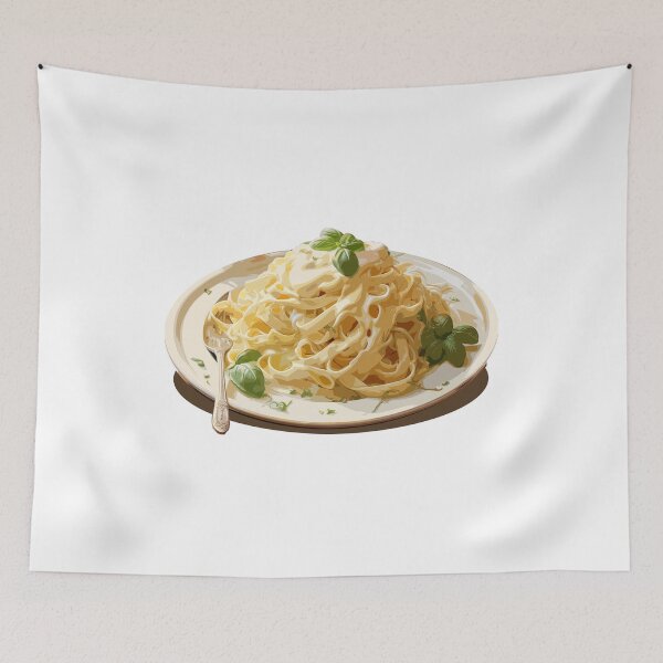 Item preview, Realistic Fettuccine Alfredo Pasta Plate designed and sold by TurtleDojo.