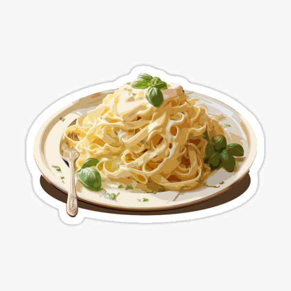 Item preview, Realistic Fettuccine Alfredo Pasta Plate designed and sold by TurtleDojo.