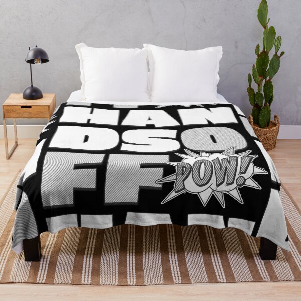 Item preview, Hands Off POW! – Funny Retro Comic Style Design in Grayscale designed and sold by Michael van der Hoorn.