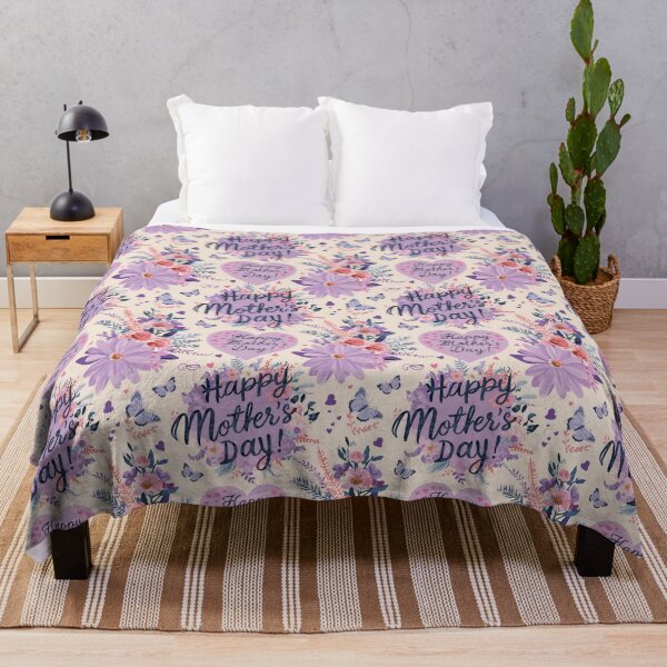 Item preview, Floral Mother’s Day Pattern – Purple Pastel Flowers and Hearts Design designed and sold by NSB-Design.