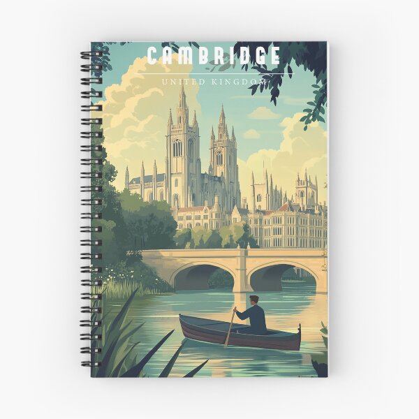 Item preview, Cambridge England Travel Poster - Vintage University City & Riverside Art Print designed and sold by StrasserArt.