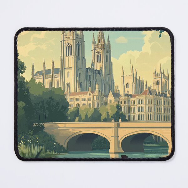 Item preview, Cambridge England Travel Poster - Vintage University City & Riverside Art Print designed and sold by StrasserArt.