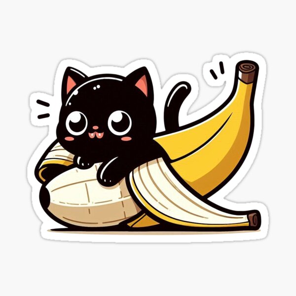 Artikel-Vorschau von Bananenkatze und fliegende Schale, lustige Katze , designt und verkauft von ParisnightArt.